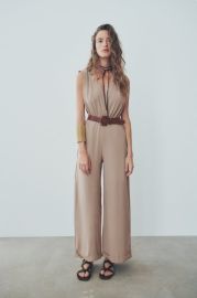 BELTED WRAP JUMPSUIT - Beige   United States at Zara