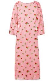 BERNADETTE - Dakota floral-print stretch-silk satin maxi dress at Net A Porter