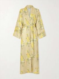 BERNADETTE Peignoir belted floral-print linen maxi dress NET-A-PORTER at Net a Porter