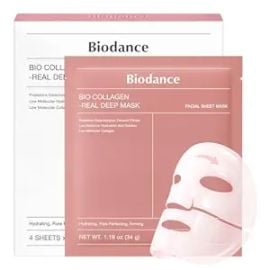 BIODANCE Bio-Collagen Real Deep Mask Hydrating Overnight Hydrogel Face Mask Pore Minimizing Elasticity Plumping Travel Essentials & Self Care Gifts for Women Korean Skin Care | 1.19oz(34g) x 4ea at Amazon