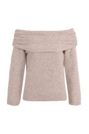 BISCUIT SOFT WOOL MIX OFF SHOULDER SWEATER - SALE at Mistress Rocks