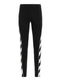 BLACK LEGGINGS WITH GEOMETRIC PATTERN at Ikrix