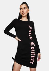 BLACK LONG SLEEVE MINI DRESS at Dolls Kill