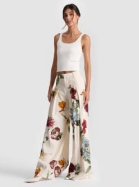 BLAIRE PRINTED LINEN PANT in PROVENCE FLORAL LG ALICE OLIVIA at Alice + Olivia