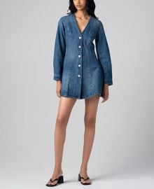BLANK NYC Womenx27s Denim V-Neck Mini Dress - Macyx27s at Macys