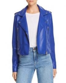 blank nyc blue leather jacket