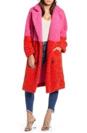 BLANKNYC Arrival Colorblock Faux Fur Coat at Nordstrom