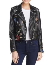 BLANKNYC Budding Romance Embroidered Faux Leather Moto Jacket Women - Bloomingdale s at Bloomingdales