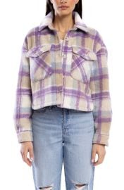 BLANKNYC Crop Plaid Shacket at Nordstrom