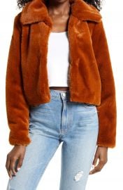 BLANKNYC Faux Fur Crop Jacket   Nordstrom at Nordstrom