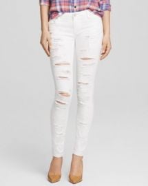 BLANKNYC Jeans - Shredded Skinny in White at Bloomingdales