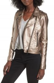 BLANKNYC Metallic Faux Leather Moto Jacket at Nordstrom