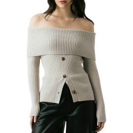 BLANKNYC Off the Shoulder Rib Sweater at Nordstrom
