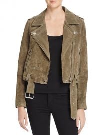 BLANKNYC Suede Moto Jacket Olive at Bloomingdales