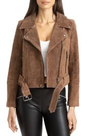 BLANKNYC Suede Moto Jacket in Caramel Macchiato  at Nordstrom