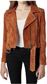 BLANKNYC womens Luxury Clothing Cropped Suede Leather Motorcycle Jacket at  Women39s Coats Shop at Amazon