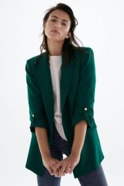 BLAZER WITH ROLLED-UP SLEEVES - Black United States at Zara