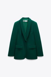 BLAZER WITH TUXEDO COLLAR - Green United States at Zara