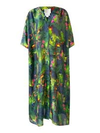 BLOSSOM JUNGLE Silk Cover-Up Dress  at ELK NY