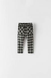 BLUE PLAID PANTS at Zara