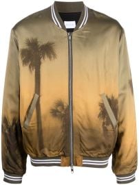 BLUE SKY INN Palm tree-print Bomber Jacket Green MY at Farfetch