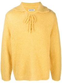 BODE Alpine lace-up Jumper Yellow IN at Farfetch