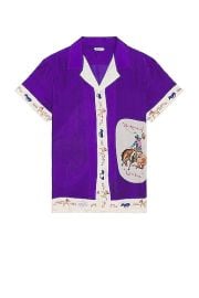 BODE Round Up Short Sleeve Shirt in Violet FWRD at FWRD