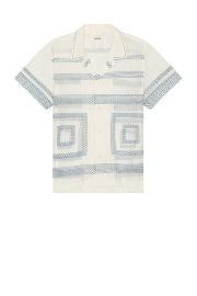 BODE Tile Stitch Short Sleeve Shirt in Multi FWRD at FWRD