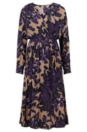 BOSS - Belted wrap-front dress with abstract butterfly print at Boss