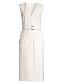 BOSS - Dalyris Belted Ponte Check Midi Dress at Saks Fifth Avenue