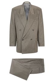 BOSS - Double-breasted suit in pure cashmere with stripe pattern at Hugo Boss