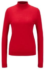 BOSS - Mock-neck sweater in virgin wool at Boss