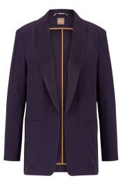 BOSS - Regular-fit jacket in crinkle crepe with shawl lapels at Hugo Boss