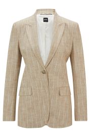 BOSS - Regular-fit jacket in pinstripe material with signature lining at Hugo Boss