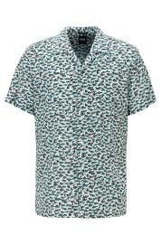 BOSS - Regular-fit shirt in a printed cotton blend at Hugo Boss