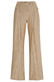 BOSS - Relaxed-fit trousers with pinstripe in a stretch blend at Hugo Boss