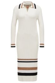 BOSS - Rib-knit dress with signature stripe details at Hugo Boss