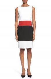 BOSS  Divana  Colorblock Sleeveless Ponte Sheath Dress at Nordstrom