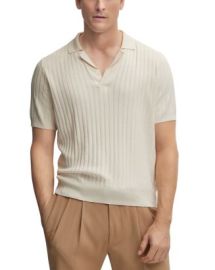 BOSS BOSS Ovivo Silk Ribbed Regular Fit Polo Bloomingdales at Bloomingdales