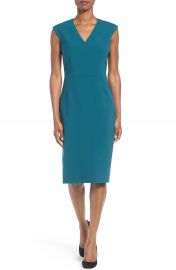 BOSS Dalana V-Neck Ponte Sheath Dress at Nordstrom