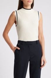 BOSS Felindania Rib Sleeveless Virgin Wool & Cashmere Sweater in Soft Cream at Nordstrom Rack at Nordstrom Rack