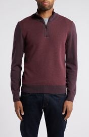 BOSS H-Dambino Wool Blend Quarter Zip Sweater at Nordstrom