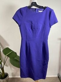 BOSS HUGO BOSS Womens Purple DURANITA Seamed Sheath Dress Short Sleeve Size 2 eBay at eBay