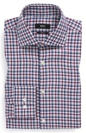 BOSS HUGO BOSS and39Milesand39 Sharp Fit Plaid Dress Shirt at Nordstrom