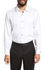 BOSS Jasper Slim Fit Tuxedo Shirt   Nordstrom at Nordstrom