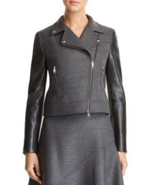 BOSS Judelina Mixed-Media Moto Jacket  Women - Bloomingdale s at Bloomingdales