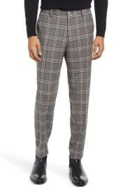 BOSS Mens Perin Plaid Stretch Wool Trousers in Medium Grey at Nordstrom