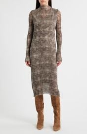 BOSS Mock Neck Long Sleeve Maxi Dress at Nordstrom