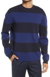 BOSS Nasato Stripe Crewneck Sweater at Nordstrom