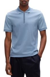 BOSS Polston Slim Fit Cotton Zip Polo at Nordstrom